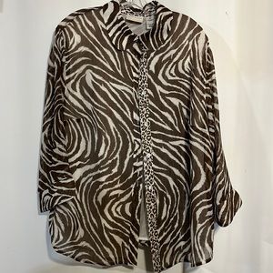 Alfred dunner animal print blouse